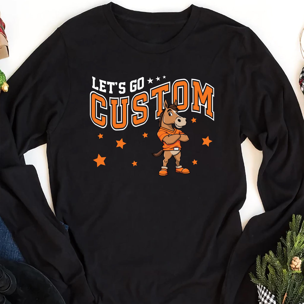 Custom Mascot Retro Long Sleeve Shirt, Booster School Spirit Shirt, Cheer Team Mascot Tee
