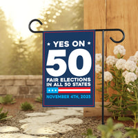 Yes on Prop 50 Garden Flag, Election Rigging Response Act Yard Flag, Anti-Gerrymandering California Flag, Political Outdoor Lawn Banner