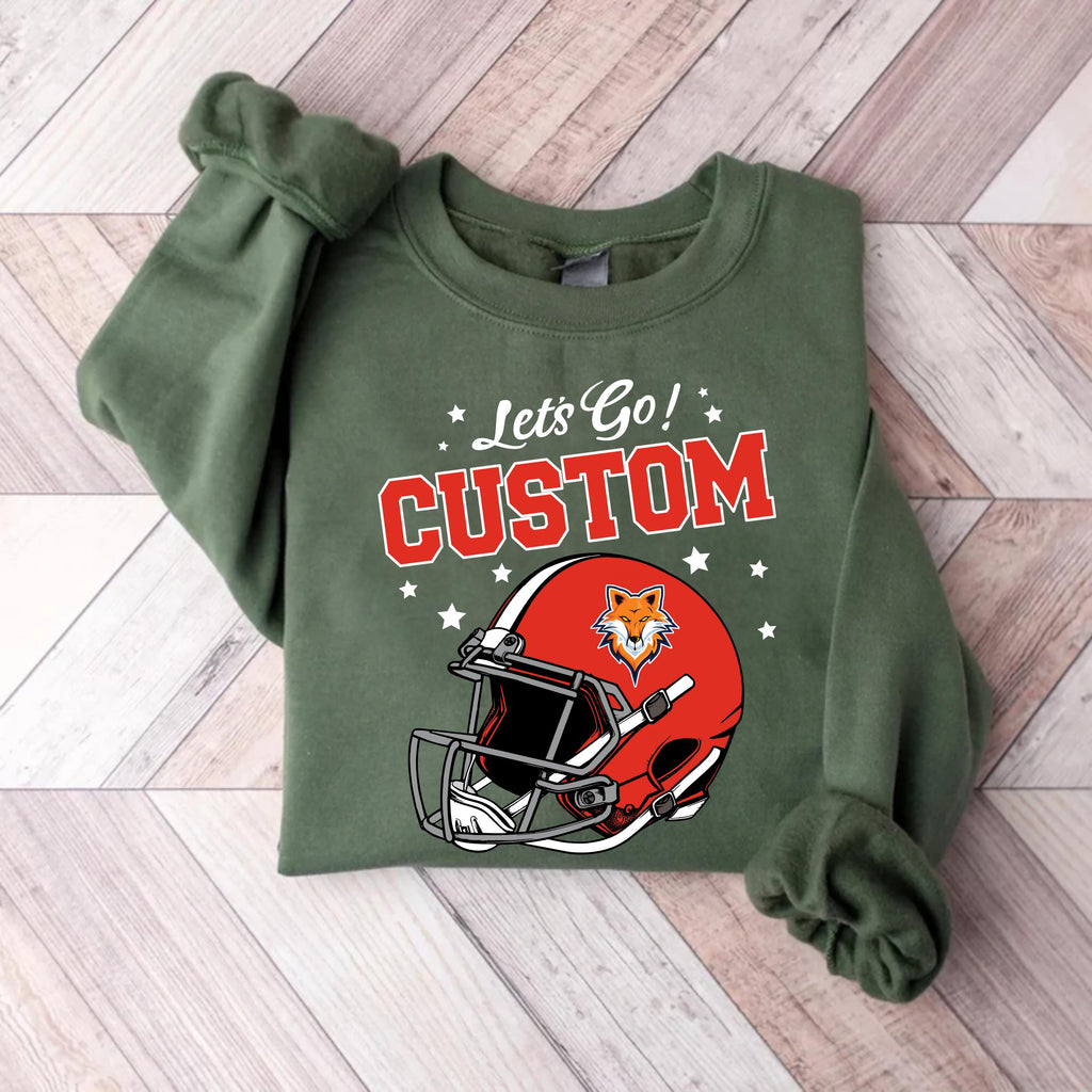 Personalized School Mascot Sweatshirt, Name Logo Fan Shirt, Game Day Team Spirit Sweatshirt