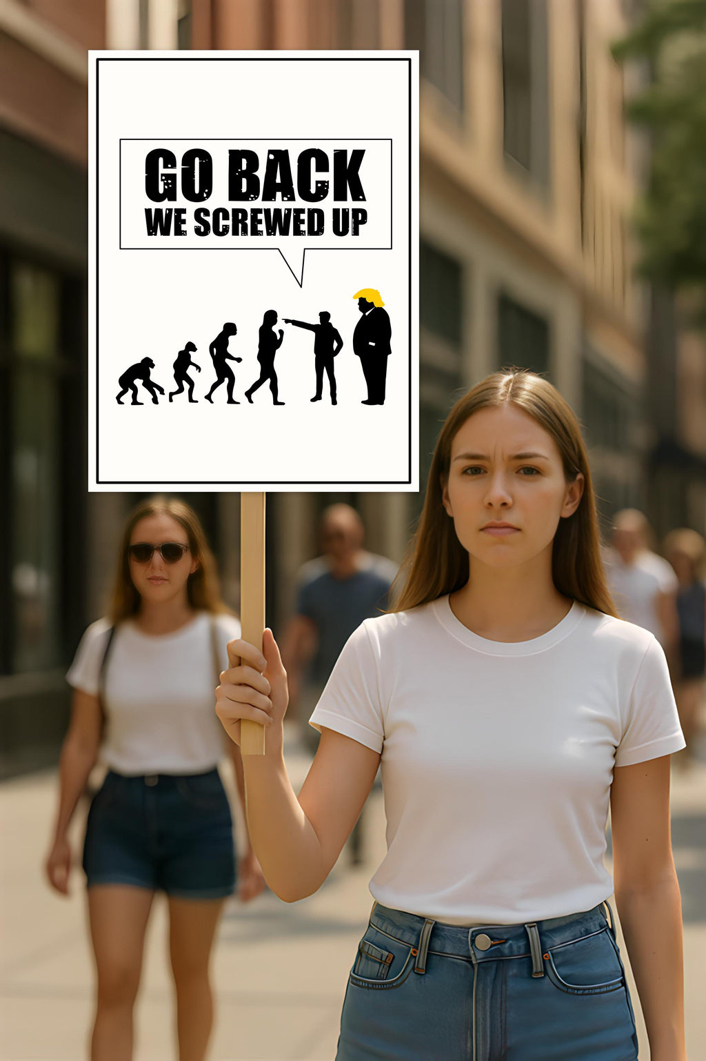 Go Back We Screwed Up Protest Sign, Anti-Trump, Political Activist Poster, No Kings Rally Sign, Resist Fascism Protest Poster