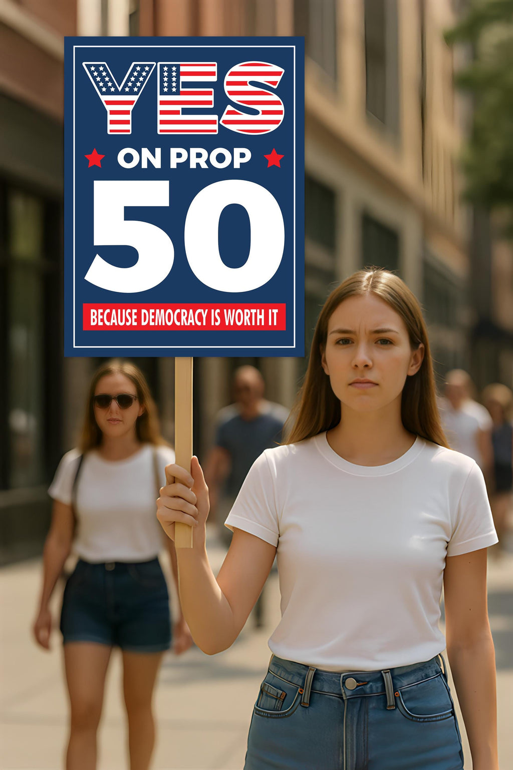 Yes on Prop 50 Protest Sign, Election Rigging Response Act Poster, Anti-Gerrymandering California Political Rally Activist Sign