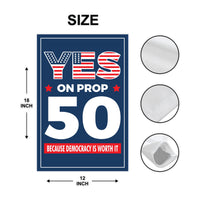 Yes on Prop 50 Garden Flag, Election Rigging Response Act Yard Flag, Anti-Gerrymandering California Flag, Political Outdoor Lawn Banner