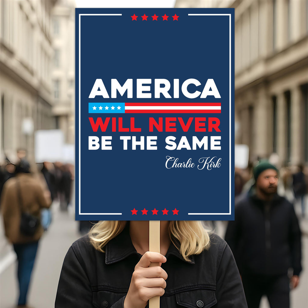Justice for Charlie Protest Sign, A True Patriot Charlie Kirk, Charlie Kirk Is My Hero Political Poster