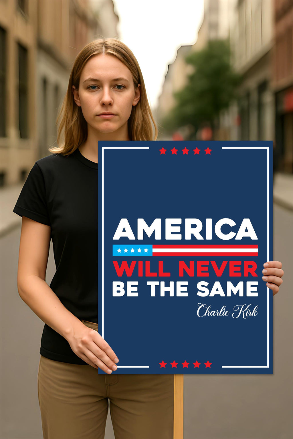 Justice for Charlie Protest Sign, A True Patriot Charlie Kirk, Charlie Kirk Is My Hero Political Poster