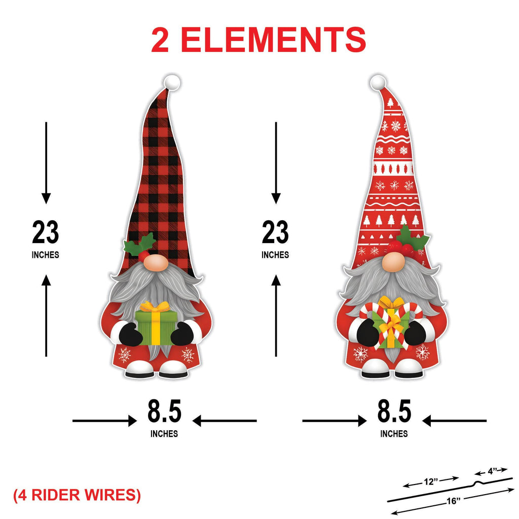 Christmas Gnome Yard Signs, Outdoor Santa Gnome Lawn Decorations with Stakes, Cute Holiday Garden Patio Xmas Décor for Winter Party Display