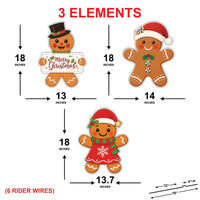 Gingerbread Christmas Yard Signs, Outdoor Holiday Lawn Decorations with Stakes, Waterproof Xmas Garden Pathway Décor for Winter Party