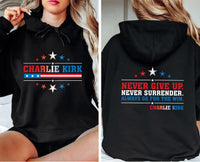 Justice for Charlie Shirt, A True Patriot Charlie Kirk Shirt, Charlie Kirk Is My Hero Tee, Charlie Kirk Freedom Shirt, Front Back