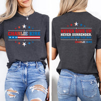 Justice for Charlie Shirt, A True Patriot Charlie Kirk Shirt, Charlie Kirk Is My Hero Tee, Charlie Kirk Freedom Shirt, Front Back