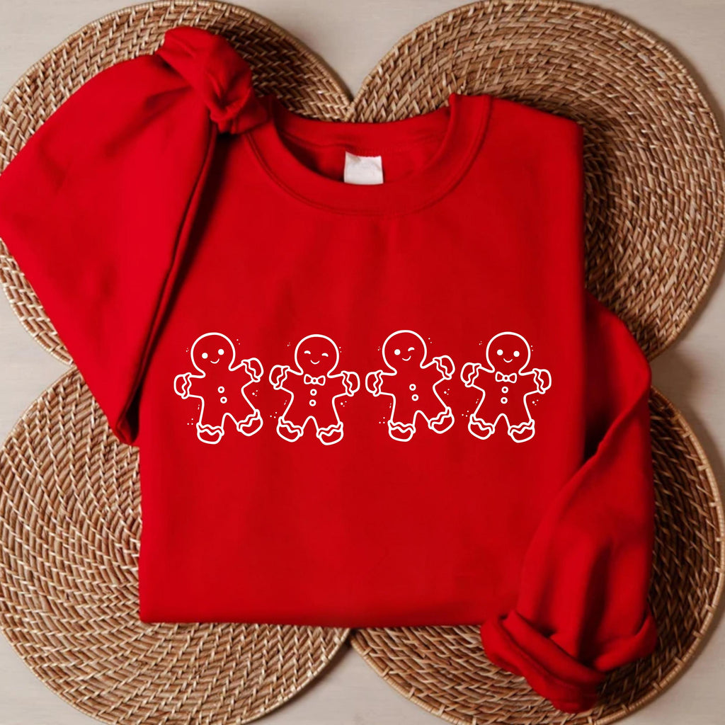 Christmas Gingerbread Cookies Sweatshirt, Festive Holiday Outfit Shirt, Women’s Xmas Sweatshirt