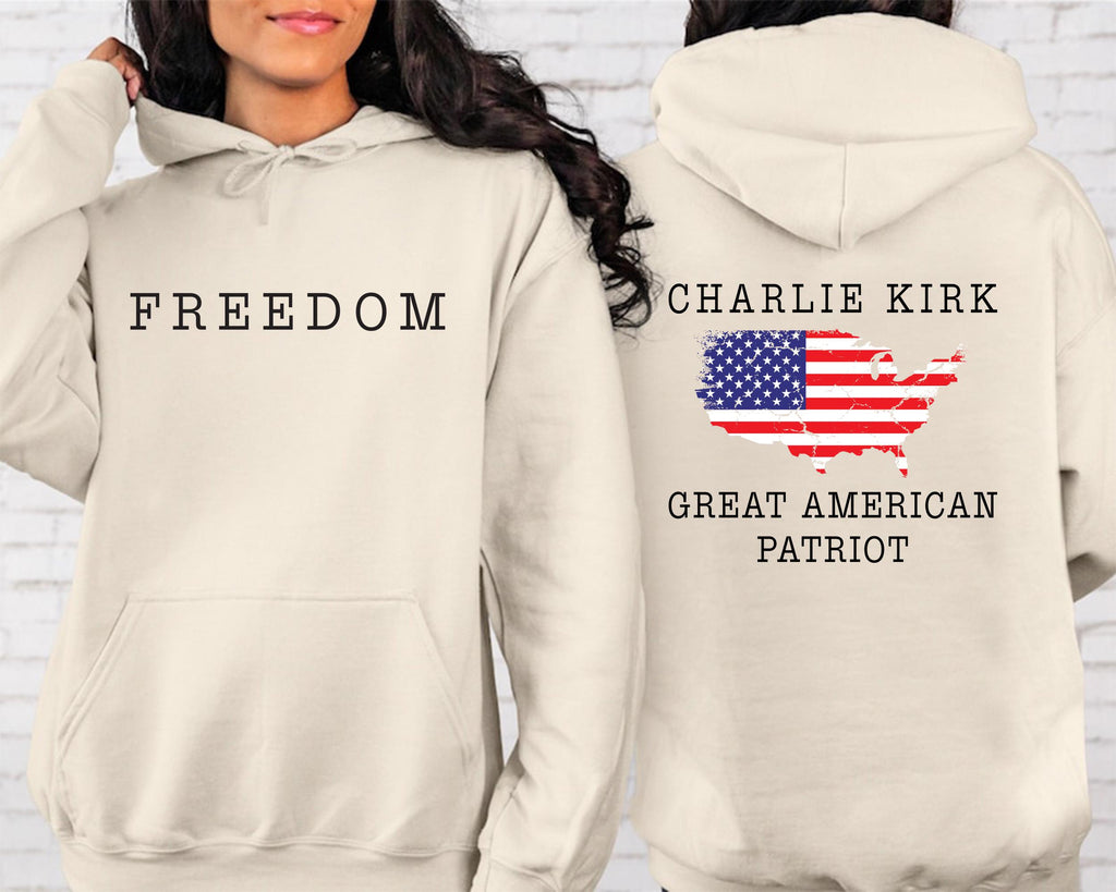 Charlie Kirk Freedom Shirt, A True Patriot Charlie Kirk Shirt, Charlie Kirk Is My Hero Tee, Front Back