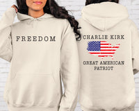 Charlie Kirk Freedom Shirt, A True Patriot Charlie Kirk Shirt, Charlie Kirk Is My Hero Tee, Front Back