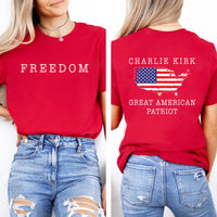 Charlie Kirk Freedom Sweatshirt, A True Patriot Charlie Kirk Shirt, Charlie Kirk Is My Hero Sweatshirt, Front Back