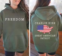 Charlie Kirk Freedom Shirt, A True Patriot Charlie Kirk Shirt, Charlie Kirk Is My Hero Tee, Front Back