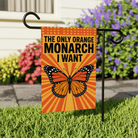 No Kings In America Garden Flag, Double Sided, The Only Orange Monarch I Want, Anti-Trump, Resist Racism Flag, Resist Fascism Flag