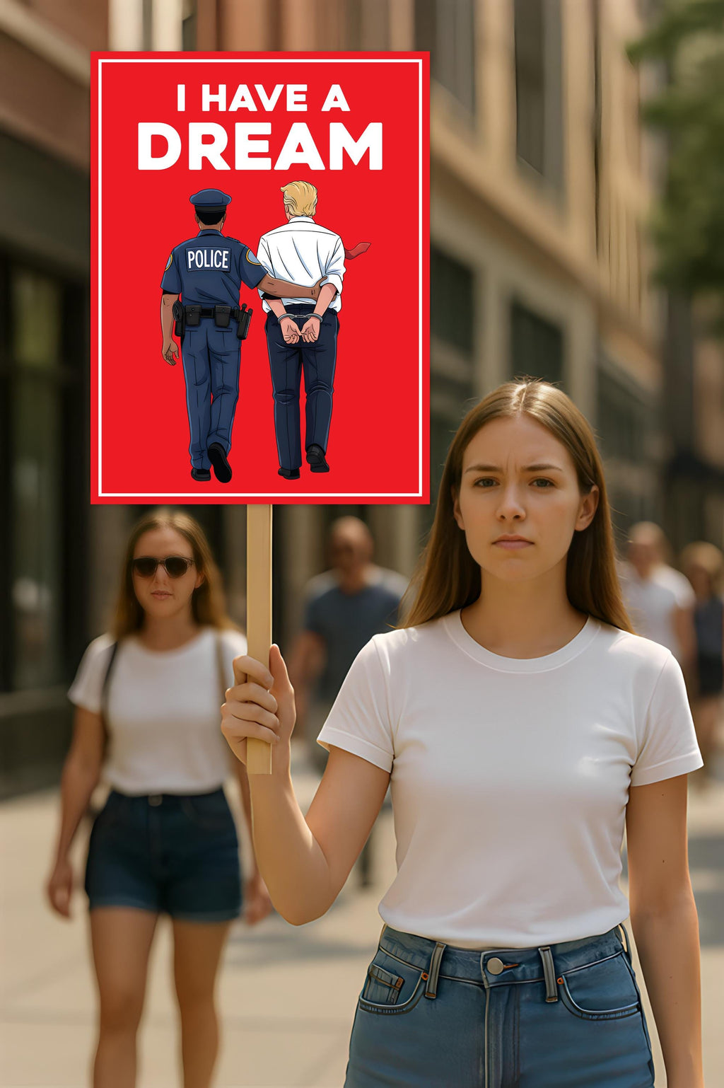 No Kings In America Protest Sign, Anti-Trump, I Have A Dream Political Activist Poster Resist Fascism Rally Sign