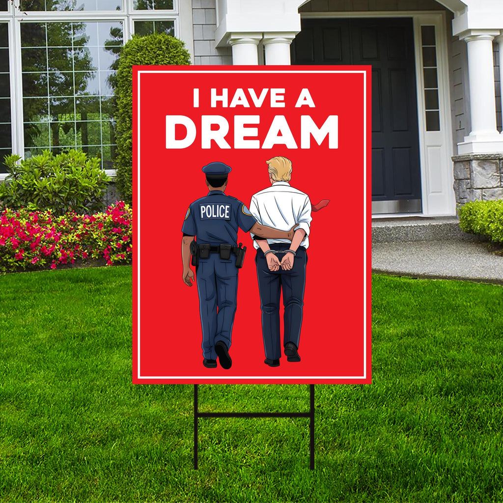 No Kings Protest Yard Sign - I Have A Dream, Anti-Trump, Resist Racism, Resist Fascism Yard Sign with Metal H-Stake