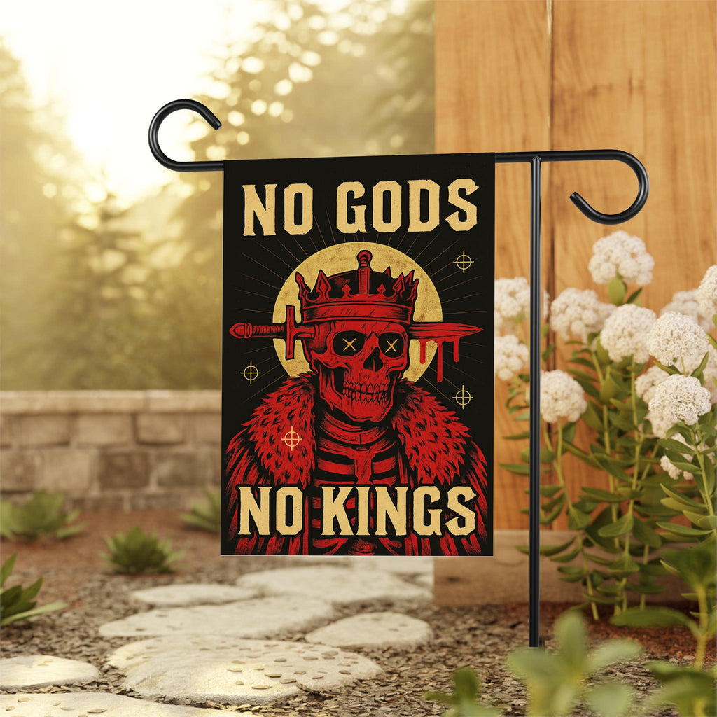No Kings In America Protest Garden Flag, Double Sided, Democracy Not Oligarchy, Anti-Trump, Resist Racism Flag, Resist Fascism Flag