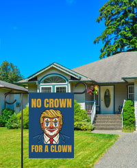 No Kings In America Garden Flag, Double Sided, No Crown for a Clown, Anti-Trump, Resist Racism Flag, Resist Fascism Flag