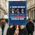 Justice for Charlie Protest Sign, A True Patriot Charlie Kirk, Charlie Kirk Is My Hero Political Poster