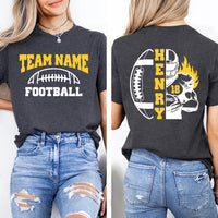 Personalized Football Shirt, Custom Team Name and Number Shirt, Football Mom Tee, Front Back