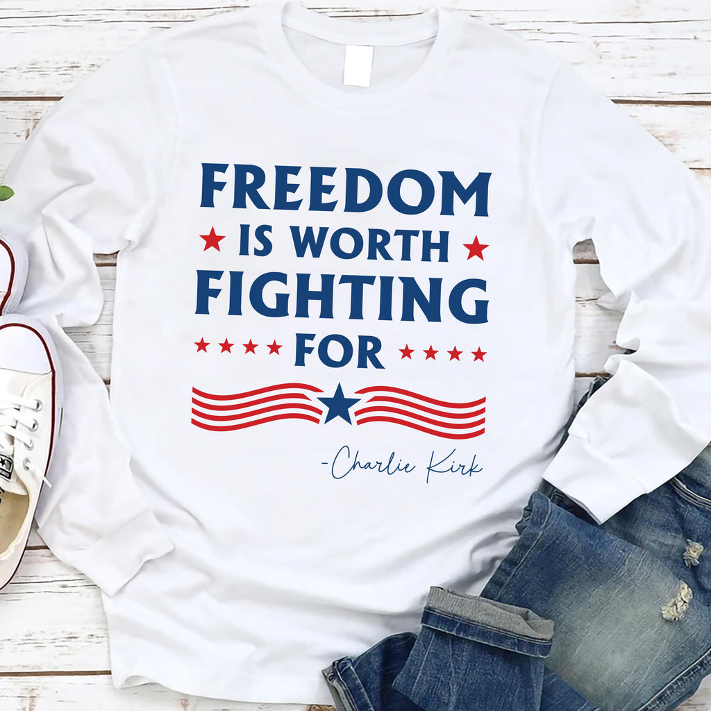 Justice for Charlie Long Sleeve Shirt, A True Patriot Charlie Kirk Shirt, Charlie Kirk Is My Hero Tee