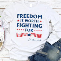 Justice for Charlie Long Sleeve Shirt, A True Patriot Charlie Kirk Shirt, Charlie Kirk Is My Hero Tee