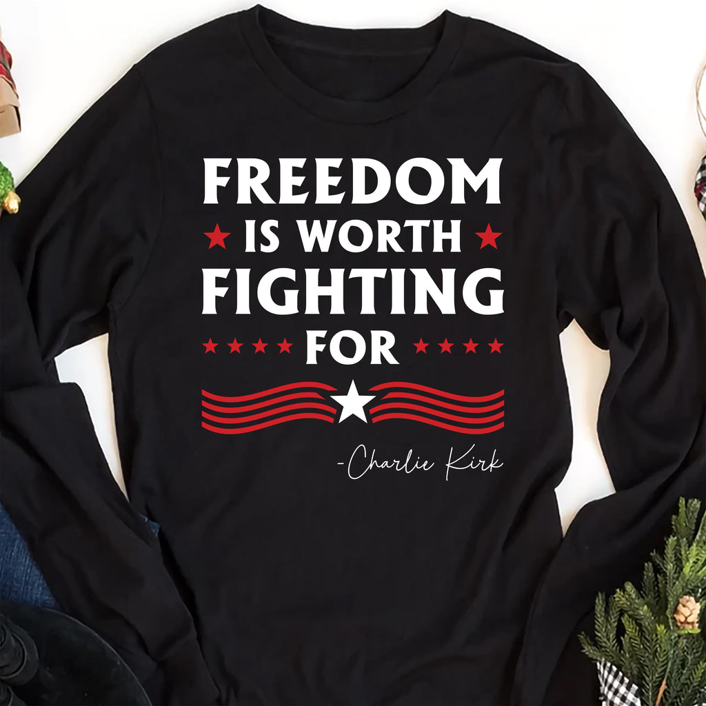 Justice for Charlie Long Sleeve Shirt, A True Patriot Charlie Kirk Shirt, Charlie Kirk Is My Hero Tee