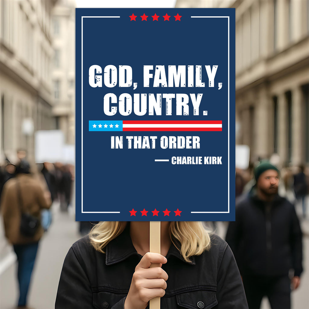 Justice for Charlie Protest Sign, A True Patriot Charlie Kirk, Charlie Kirk Is My Hero Political Poster