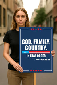 Justice for Charlie Protest Sign, A True Patriot Charlie Kirk, Charlie Kirk Is My Hero Political Poster