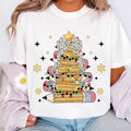 Christmas Pencil Tree Teacher Shirt, Crayon Tree Light Shirt, Teacher Christmas Tee