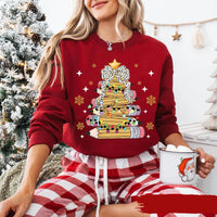 Christmas Pencil Tree Teacher Sweatshirt, Crayon Tree Light Shirt, Teacher Christmas Sweatshirt