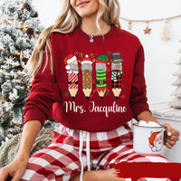 Christmas Pencil Tree Teacher Shirt, Crayon Tree Light Shirt, Teacher Christmas Tee