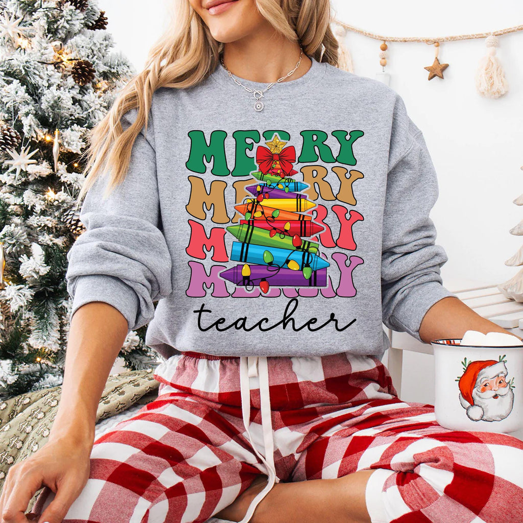 Merry Teacher Shirt, Teacher Christmas Shirt, Teacher Holiday Tee