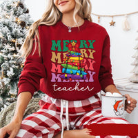 Merry Teacher Shirt, Teacher Christmas Shirt, Teacher Holiday Tee