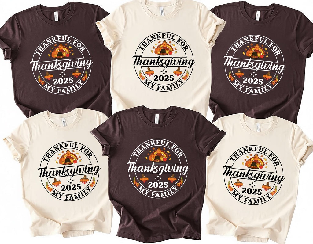 Custom Family Thanksgiving 2025 Matching Shirt, Personalized Family Thanksgiving Dinner Shirt, Autumn Family Tee