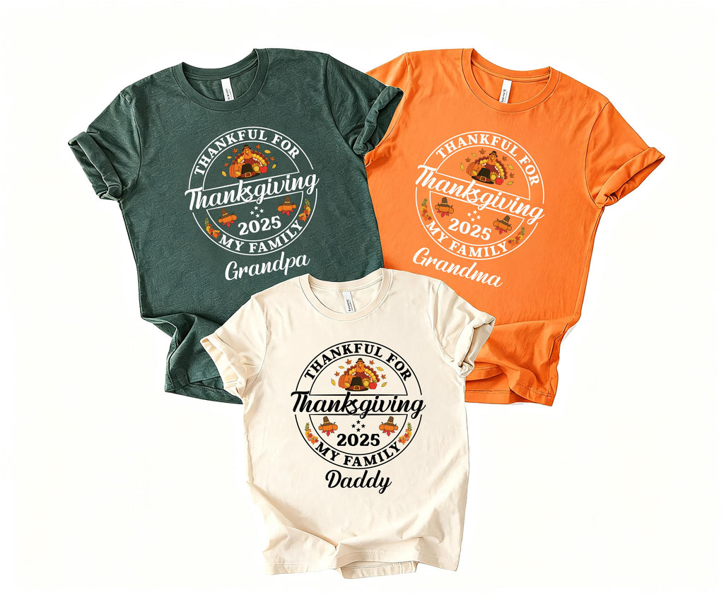 Custom Family Thanksgiving 2025 Matching Shirt, Personalized Family Thanksgiving Dinner Shirt, Autumn Family Tee