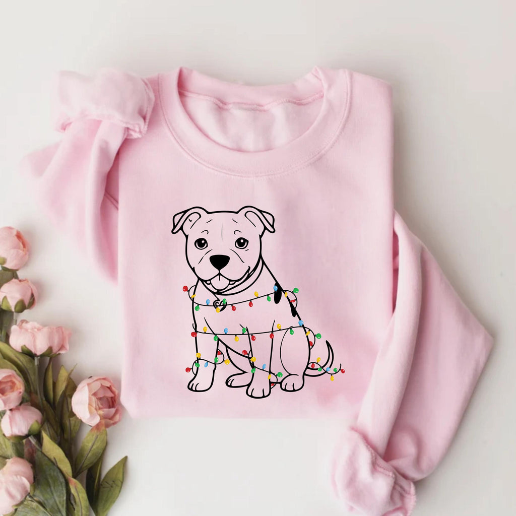 Cute Christmas Dog Sweatshirt, Pitbull Holiday Shirt, Family Xmas Sweatshirt