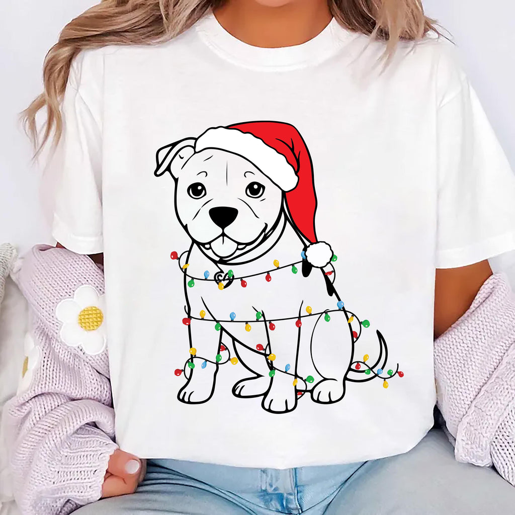 Cute Christmas Dog Shirt, Pitbull Holiday Shirt, Family Xmas Tee