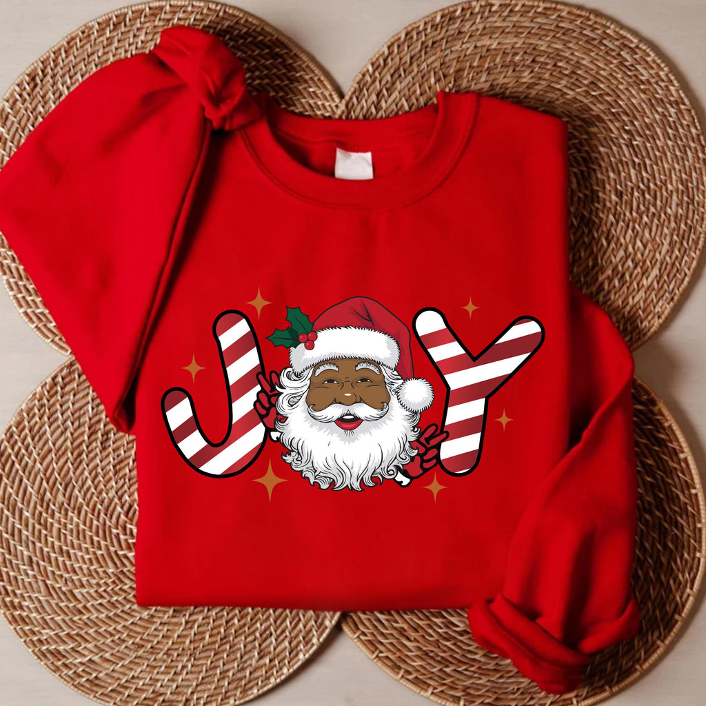 Black Santa Christmas Sweatshirt, Retro Black Santa Christmas Shirt, Joy Holiday Sweatshirt