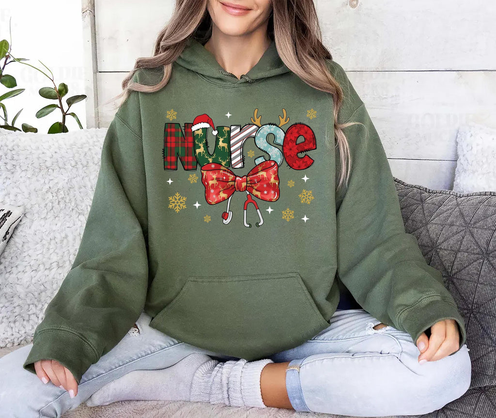 Christmas Nurse Hoodie, Christmas Nursing Shirt, Nurse Life Christmas Hoodie