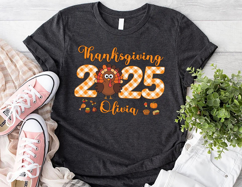 Thanksgiving Family Shirt 2025, Turkey Matching Family Shirt, Personalized Thanksgiving Group Tee