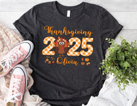 Thanksgiving Family Shirt 2025, Turkey Matching Family Shirt, Personalized Thanksgiving Group Tee