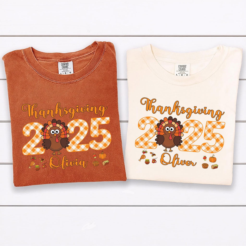 Thanksgiving Family Shirt 2025, Turkey Matching Family Shirt, Personalized Thanksgiving Group Tee