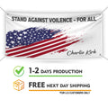 Charlie Kirk Is My Hero Banner Sign, Justice For Charlie Kirk Political Sign, A True Patriot Charlie Kirk Vinyl Banner with Metal Grommets