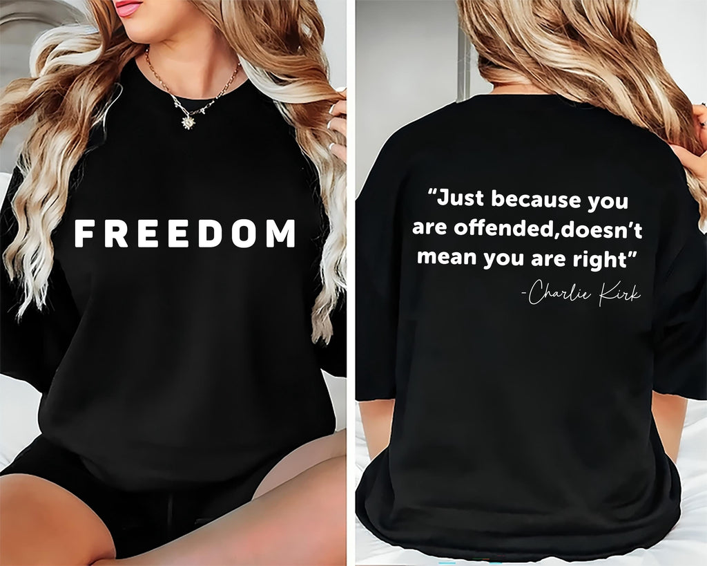 Charlie Kirk Freedom Sweatshirt, A True Patriot Charlie Kirk Shirt, Charlie Kirk Is My Hero Sweatshirt, Front Back