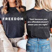 Charlie Kirk Freedom Sweatshirt, A True Patriot Charlie Kirk Shirt, Charlie Kirk Is My Hero Sweatshirt, Front Back