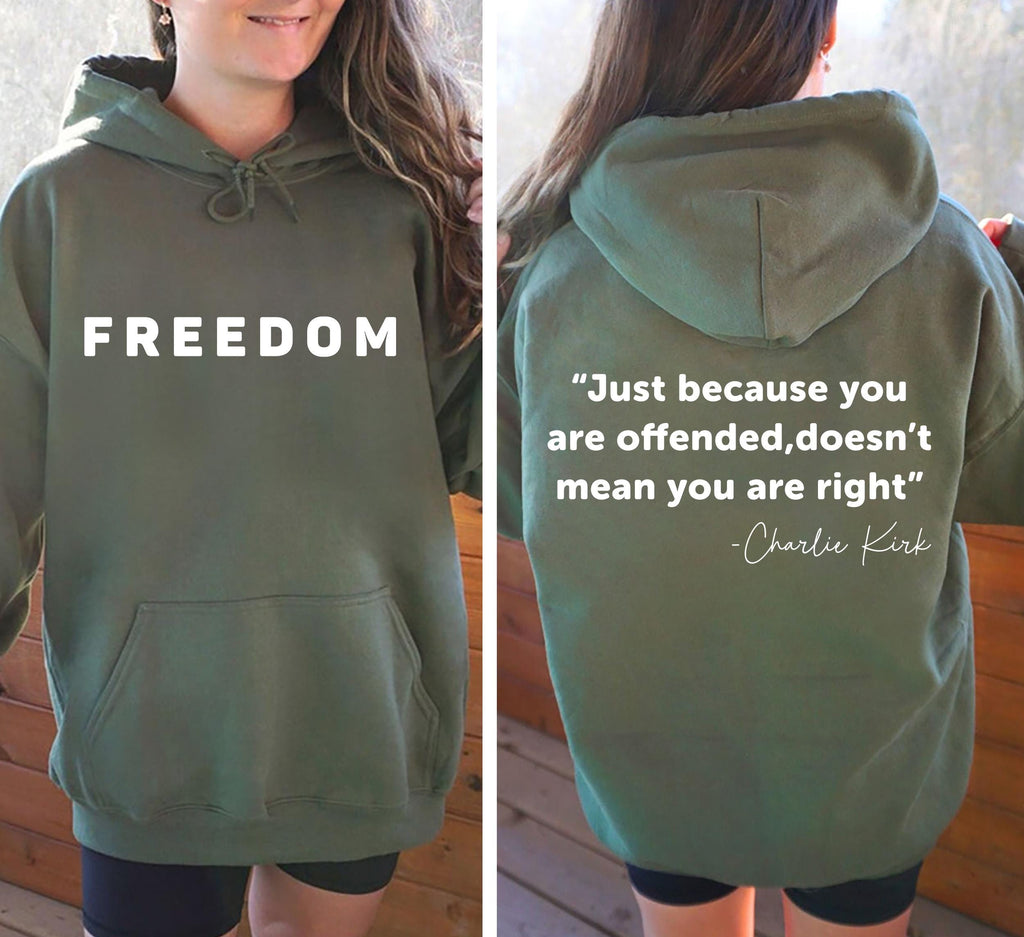 Charlie Kirk Freedom Sweatshirt, A True Patriot Charlie Kirk Shirt, Charlie Kirk Is My Hero Sweatshirt, Front Back
