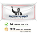 Charlie Kirk Is My Hero Banner Sign, Justice For Charlie Kirk Political Sign, A True Patriot Charlie Kirk Vinyl Banner with Metal Grommets