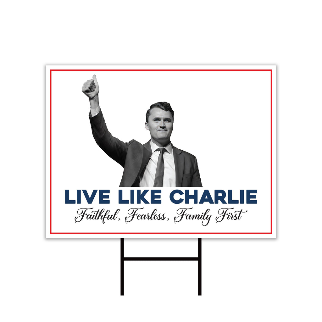 Justice for Charlie Yard Sign, A True Patriot Charlie Kirk Sign, Charlie Kirk Is My Hero Sign, Charlie Kirk Freedom Sign with Metal H-Stake