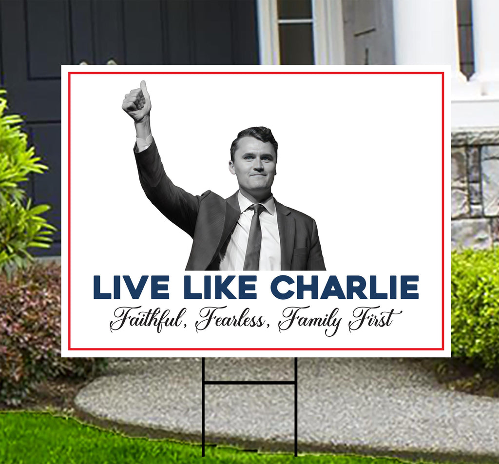 Justice for Charlie Yard Sign, A True Patriot Charlie Kirk Sign, Charlie Kirk Is My Hero Sign, Charlie Kirk Freedom Sign with Metal H-Stake